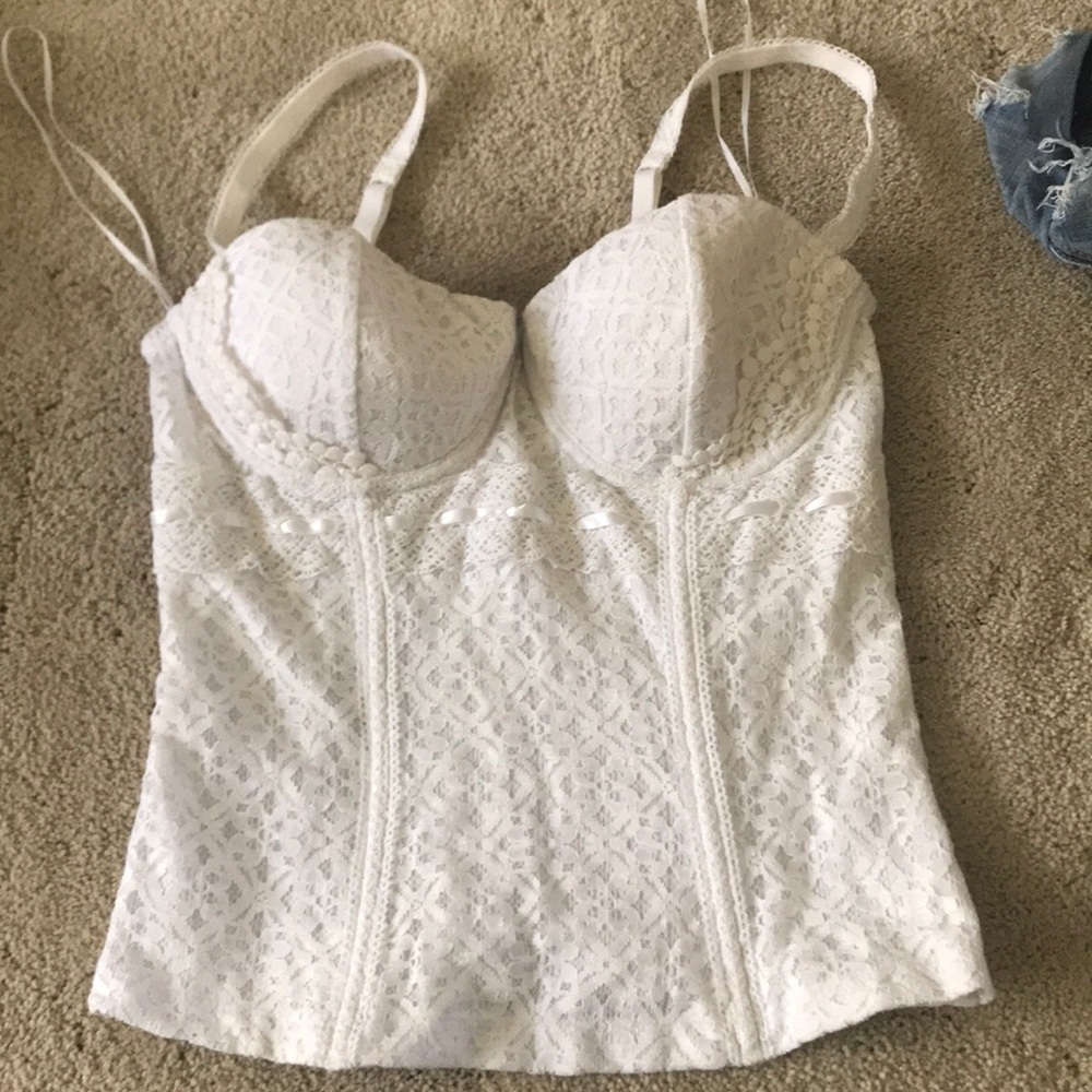 White corset top